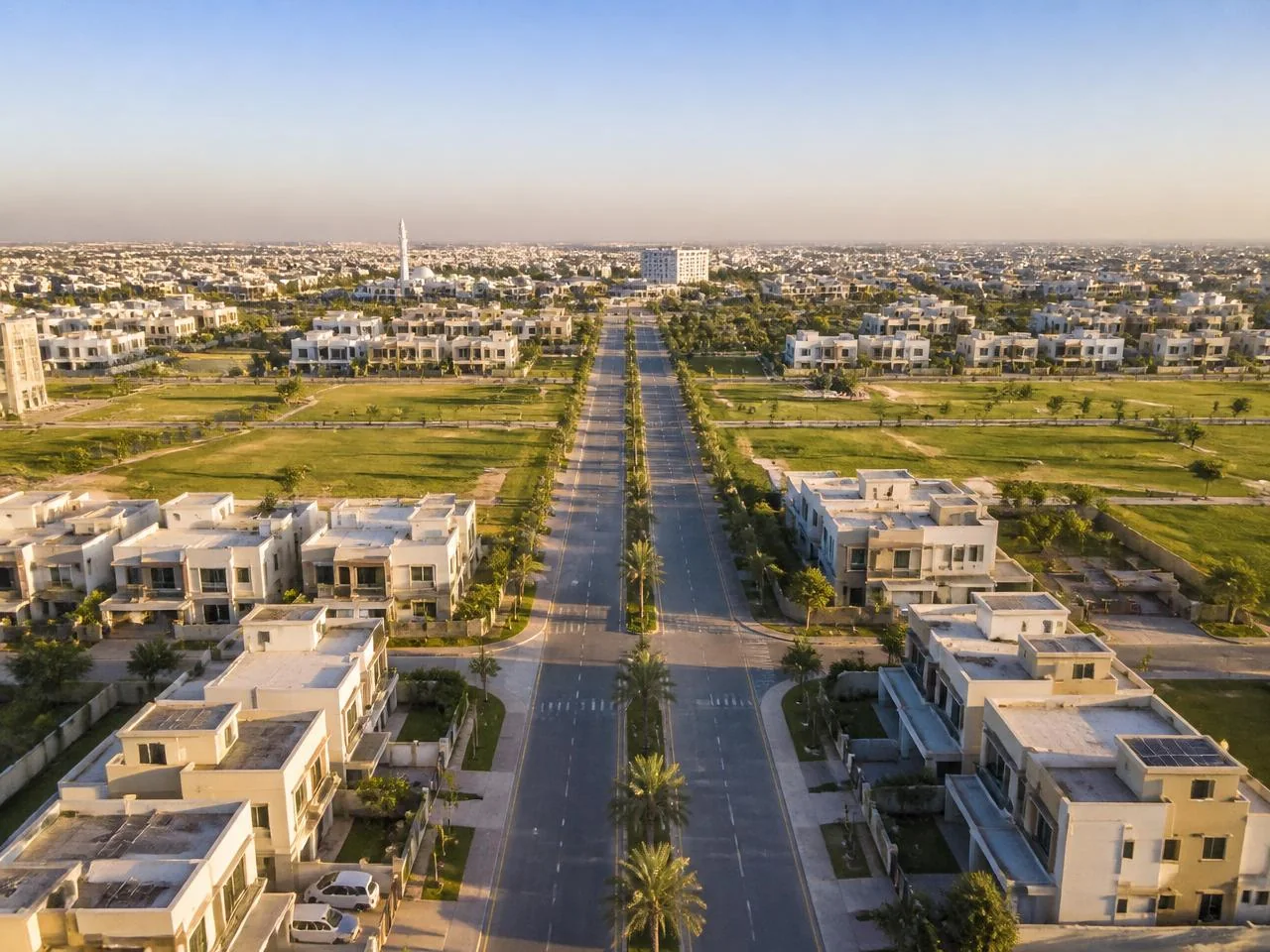 Aerial view of residential development